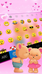 اسکرین شات برنامه Bear Couple Keyboard Theme 3