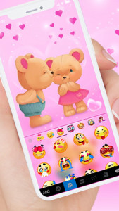 اسکرین شات برنامه Bear Couple Keyboard Theme 4