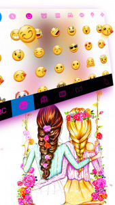 اسکرین شات 3 برنامه Best Friends Floral Keyboard Theme