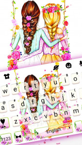 اسکرین شات 2 برنامه Best Friends Floral Keyboard Theme