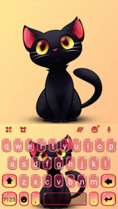 اسکرین شات برنامه Black Cute Cat Keyboard Theme 5