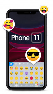 اسکرین شات برنامه Black Phone 11 Keyboard Theme 3