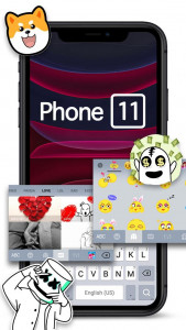 اسکرین شات برنامه Black Phone 11 Keyboard Theme 4