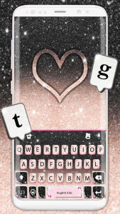 اسکرین شات برنامه Black Pink Glitter Keyboard Theme 1