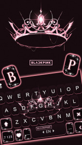 اسکرین شات برنامه Black Pink Tiara Keyboard Back 2