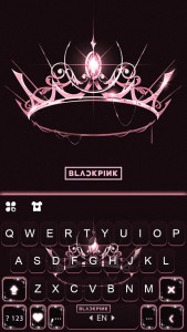 اسکرین شات برنامه Black Pink Tiara Keyboard Back 5