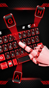 اسکرین شات برنامه Black Red Tech Keyboard Theme 2