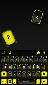 اسکرین شات برنامه Black Yellow Business Keyboard Theme 5