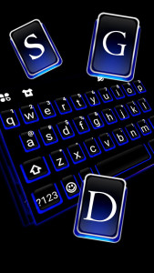 اسکرین شات برنامه Blue Black Keyboard Theme 2
