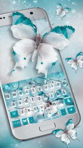 اسکرین شات برنامه Blue Butterfly Keyboard Theme 1