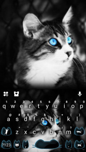 اسکرین شات برنامه Blue Eye Kitty Cat Keyboard Theme 1