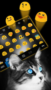 اسکرین شات برنامه Blue Eye Kitty Cat Keyboard Theme 3