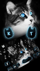 اسکرین شات برنامه Blue Eye Kitty Cat Keyboard Theme 2