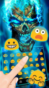 اسکرین شات برنامه Blue Flame Skull Keyboard Theme 2