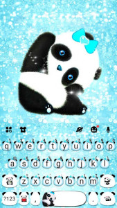 اسکرین شات برنامه Blue Glitter Baby Panda Keyboard Theme 5