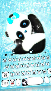 اسکرین شات برنامه Blue Glitter Baby Panda Keyboard Theme 1