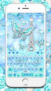 اسکرین شات برنامه Blue Paris Butterfly Keyboard  1