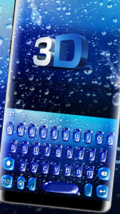 اسکرین شات برنامه Blue 3d Water Drop Keyboard Theme 1