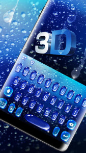 اسکرین شات برنامه Blue 3d Water Drop Keyboard Theme 2