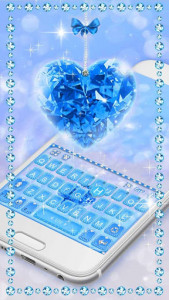 اسکرین شات برنامه Blue Diamond Keyboard Theme 1