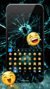 اسکرین شات 2 برنامه Broken Crush Glass Keyboard Ba