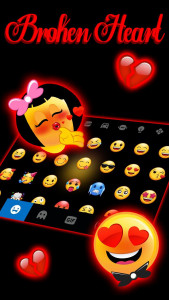 اسکرین شات برنامه Broken Heart Emoji Theme 3