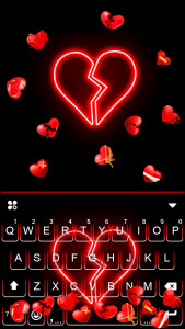 اسکرین شات برنامه Broken Hearts Gravity Keyboard 5