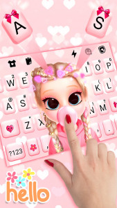 اسکرین شات برنامه Bubble Gum Doll Keyboard Background 2