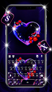 اسکرین شات برنامه Bubble Heart Keyboard Background 1