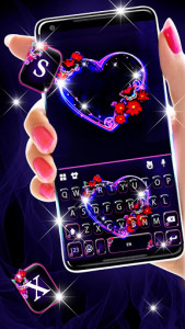 اسکرین شات برنامه Bubble Heart Keyboard Background 2