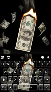 اسکرین شات برنامه Burning Dollars Keyboard Background 5