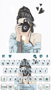 اسکرین شات برنامه Camera Girl Keyboard Background 5