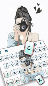 اسکرین شات برنامه Camera Girl Keyboard Background 2