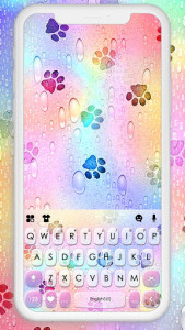 اسکرین شات برنامه Color Raindrop Paws Keyboard Background 1