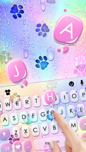 اسکرین شات برنامه Color Raindrop Paws Keyboard Background 2
