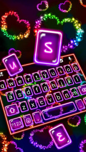 اسکرین شات برنامه Colorful Hearts Keyboard Theme 1