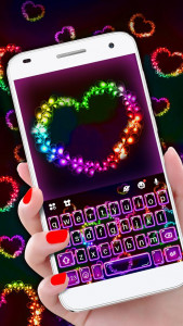 اسکرین شات برنامه Colorful Hearts Keyboard Theme 2