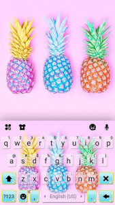اسکرین شات برنامه Colorful Pineapples Keyboard Theme 5