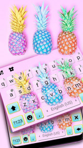 اسکرین شات برنامه Colorful Pineapples Keyboard Theme 2