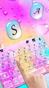 اسکرین شات برنامه Colorful Water Drops Keyboard Theme 1