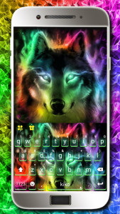 اسکرین شات برنامه Colorful Wolf Keyboard Theme 2