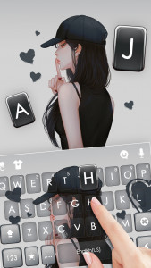 اسکرین شات برنامه Cool Cap Girl Keyboard Background 2