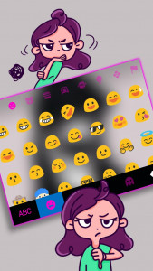 اسکرین شات برنامه Cool Girl Mask Keyboard Background 3