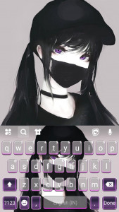 اسکرین شات برنامه Cool Girl Mask Keyboard Background 5