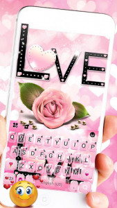 اسکرین شات برنامه Couple Love Roses Keyboard Theme 1