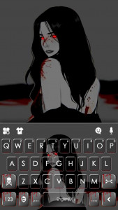 اسکرین شات برنامه Creepy Bloody Woman Keyboard Theme 5