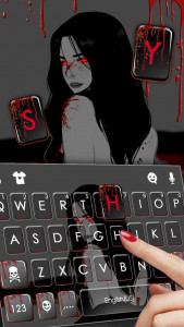 اسکرین شات برنامه Creepy Bloody Woman Keyboard Theme 2