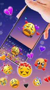 اسکرین شات برنامه Cry Emojis Gravity Keyboard Ba 1