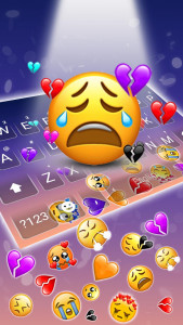 اسکرین شات برنامه Cry Emojis Gravity Keyboard Ba 2