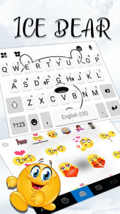 اسکرین شات برنامه Cute Bear2 Keyboard Theme 3